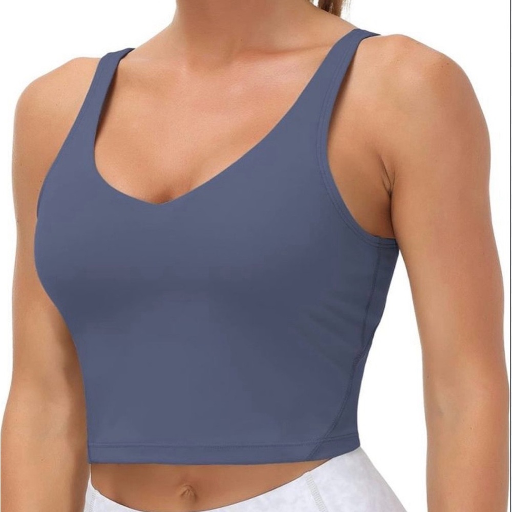 The Gym People Women's Blue Longline Padded Wireless Sports Bra NWT Large